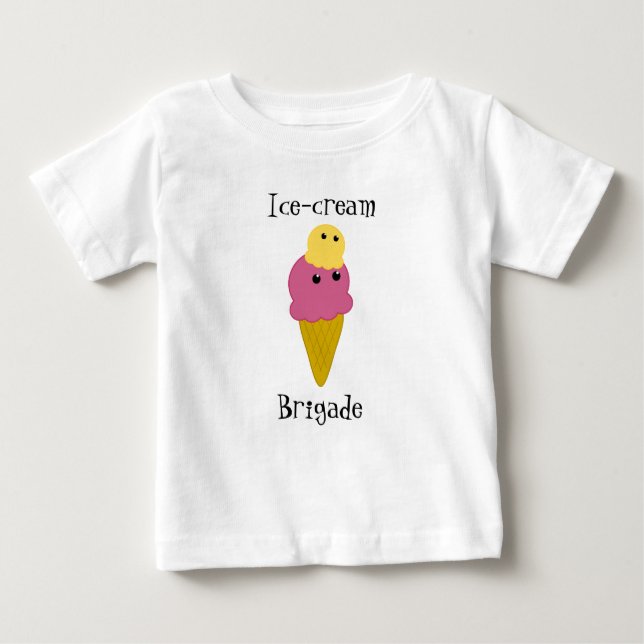 Camiseta Para Bebê Sorvete Kawaii Cone Baby T-Shirt (Frente)