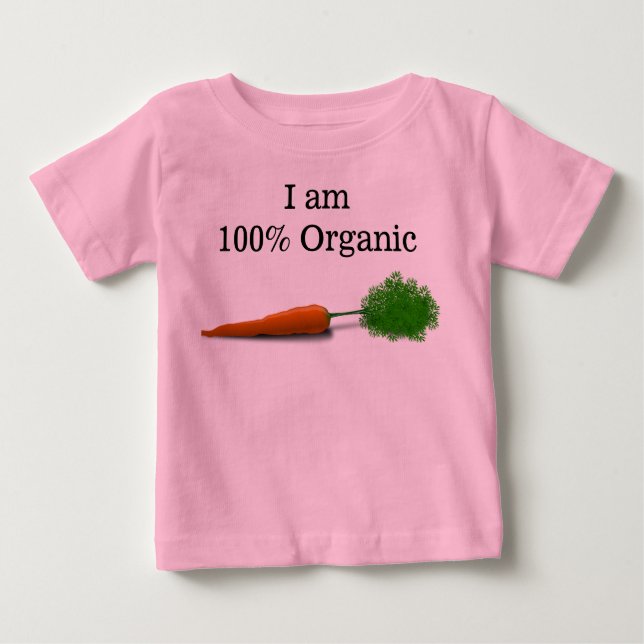 Camiseta Para Bebê Sou 100% De Vestuário De Criança Orgânico (Frente)