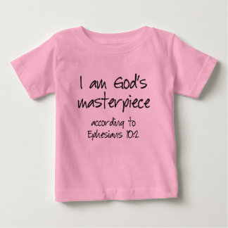 Camiseta Para Bebê Sou a obra prima de Deus de acordo com os efesiano