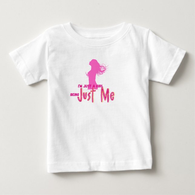 Camiseta Para Bebê sou apenas garota (Frente)