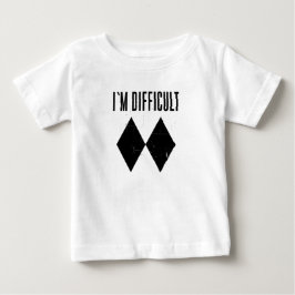 Camiseta Para Bebê Sou difícil esquiar Diamante Negro Duplo