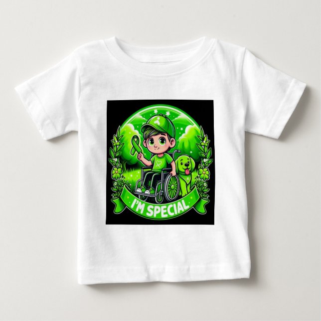 Camiseta Para Bebê 🌟 Sou Especial - Design de Consciência Paralela C (Frente)
