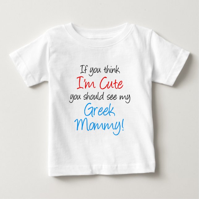 Camiseta Para Bebê Sou Mamãe Grego Bonita (Frente)