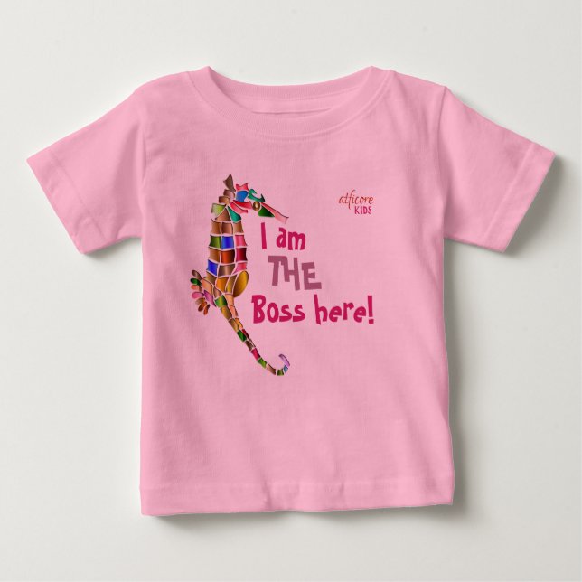 Camiseta Para Bebê Sou o Chefe - Crianças T-Shirt (Frente)