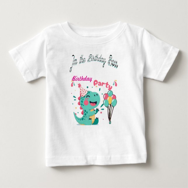 Camiseta Para Bebê Sou o Chefe de Aniversário (Frente)