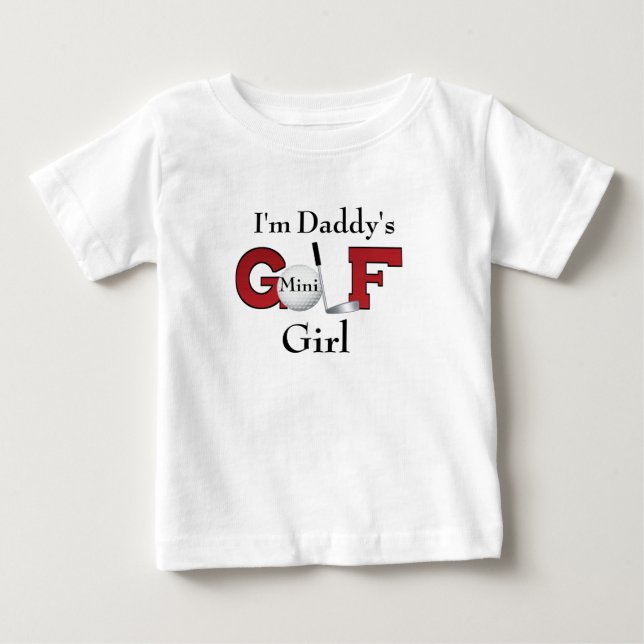 Camiseta Para Bebê Sou Pai Mini Garota de Golfe (Frente)