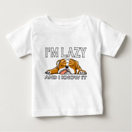Camiseta Para Bebê Sou Preguiçoso e Eu Sei que é um Bulldog Inglês