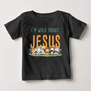 Camiseta Para Bebê Sou selvagem com Jesus - Crianças e Mulheres Crist
