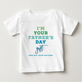 Camiseta Para Bebê Sou Seu Presente do Dia dos Pais Tipografia Azul E
