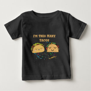 Camiseta Para Bebê Sou tantos Tacos Botão de segundo aniversário da C
