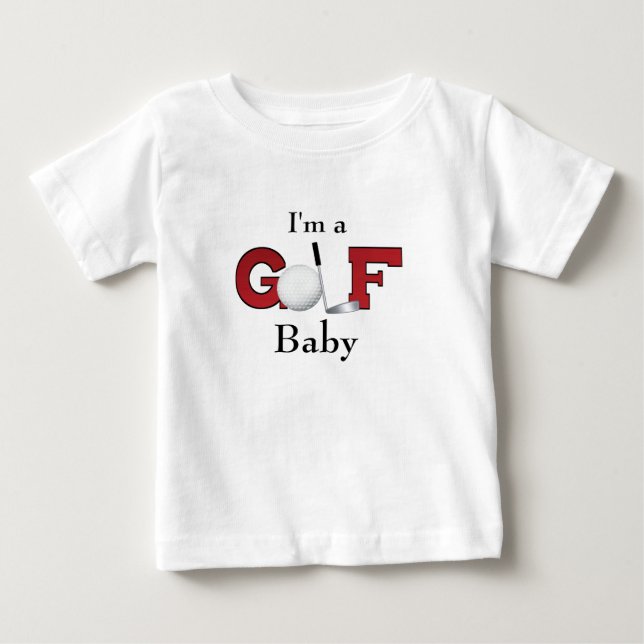 Camiseta Para Bebê Sou um Bebê de Golfe (Frente)