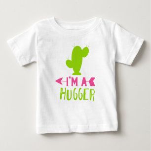 Camiseta Para Bebê Sou um Hugger, Cactus, Cactos, Succulent, Plant