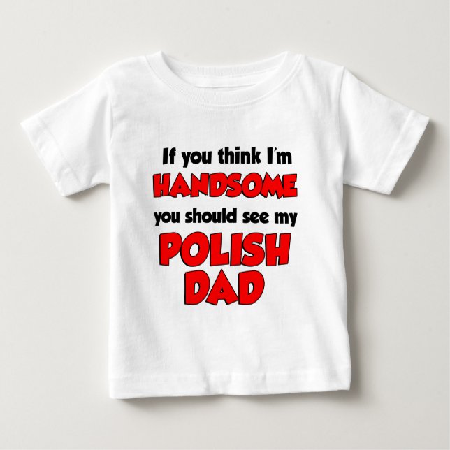 Camiseta Para Bebê Sou um Pai polonês bonito (Frente)