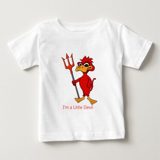 Camiseta Para Bebê Sou um Pequeno Camiseta do Bebê do Diabo (Frente)