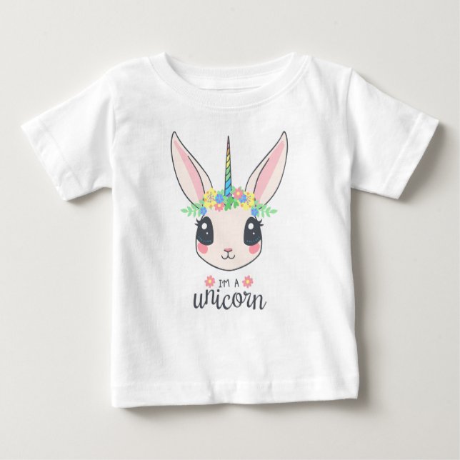 Camiseta Para Bebê Sou um Unicórnio (Frente)