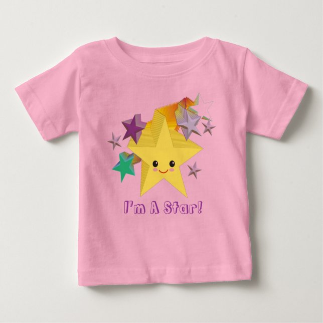 Camiseta Para Bebê Sou uma estrela! (Frente)