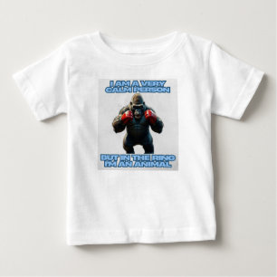Camiseta Para Bebê Sou uma Pessoa Calma, mas no Anel sou um Animal
