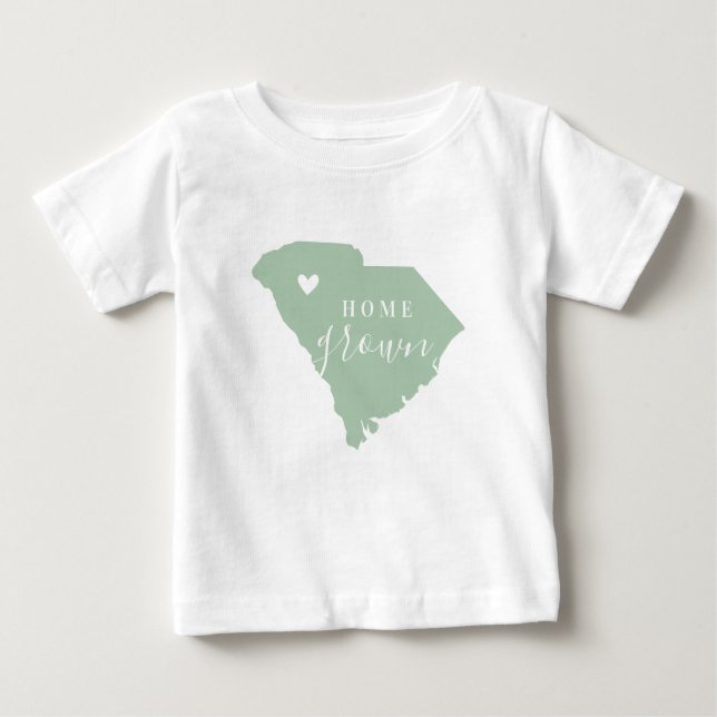 Camiseta Para Bebê South Carolina Home Grown | Estado das Cores Editá (Frente)