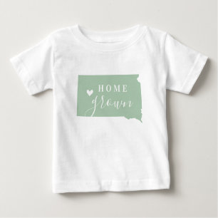 Camiseta Para Bebê South Dakota Home Grown Estado das Cores Editáve