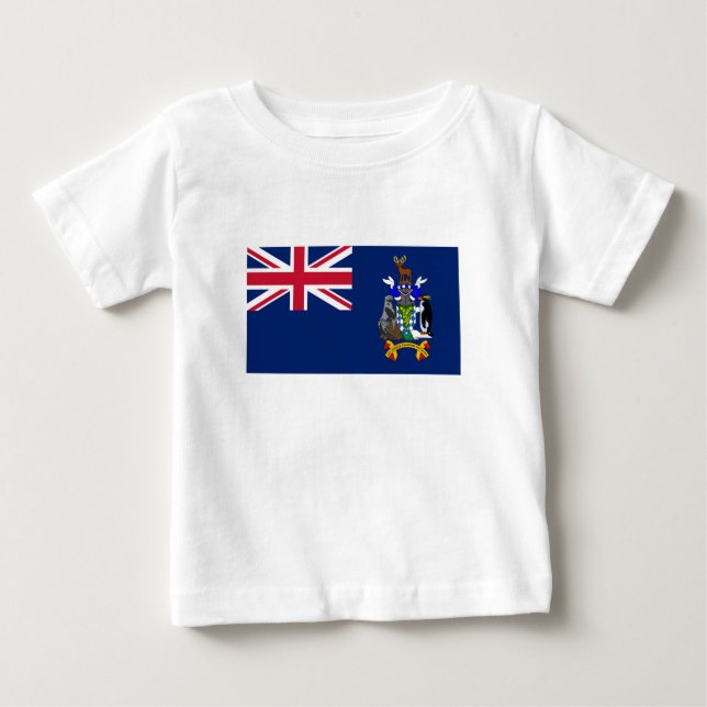 Camiseta Para Bebê South Georgia and the South Sandwich Islands Flag (Frente)