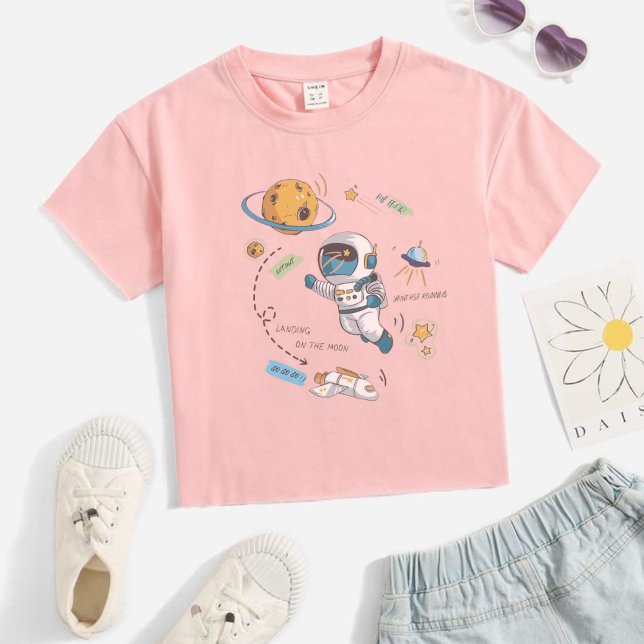 Camiseta Para Bebê Space vector t shirt design and baby tends |  (Criador carregado)
