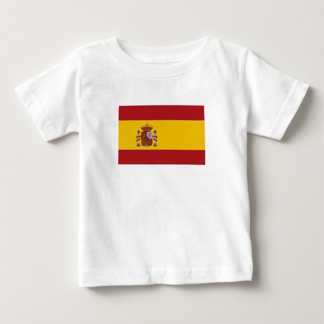 Camiseta Para Bebê Spain Flag (Frente)
