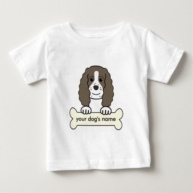 Camiseta Para Bebê Spaniel de Springer inglês personalizado (Frente)