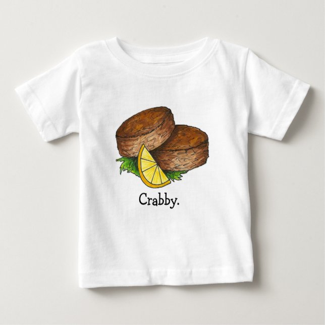 Camiseta Para Bebê Spicy Maryland Crab Cake Crabcake Safood Foodie (Frente)