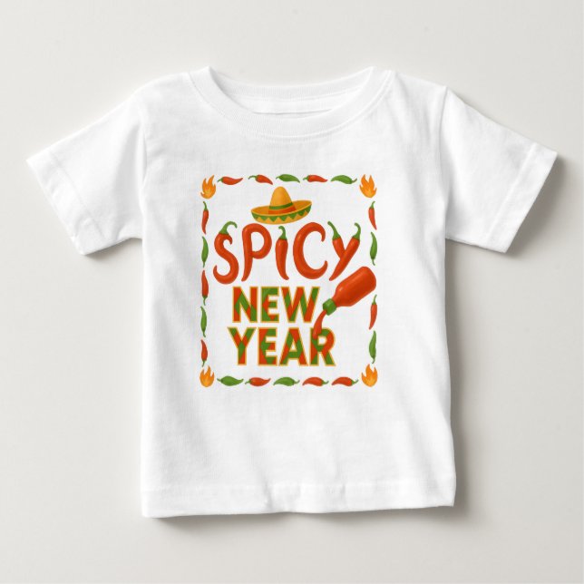 Camiseta Para Bebê Spicy New Year (Frente)