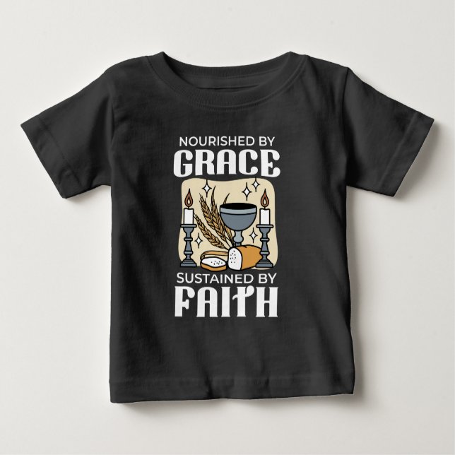 Camiseta Para Bebê Spiritual Faith and Grace – Uplifting Christian (Frente)