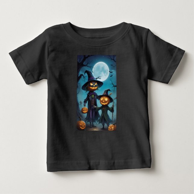 Camiseta Para Bebê Spookeen Pumpkin Duo (Frente)