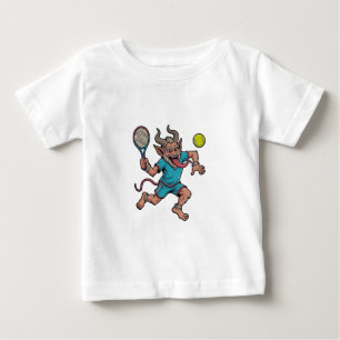 Camiseta Para Bebê Spookie Krampus Jogando Tênis no Esporte