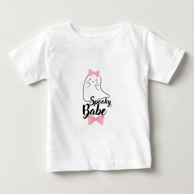Camiseta Para Bebê Spooky Babe Ghost Bodycase (Frente)
