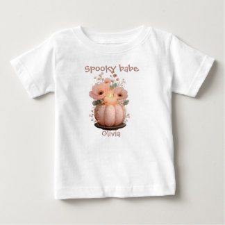 Camiseta Para Bebê Spooky Babe Pumpkin para Meninas