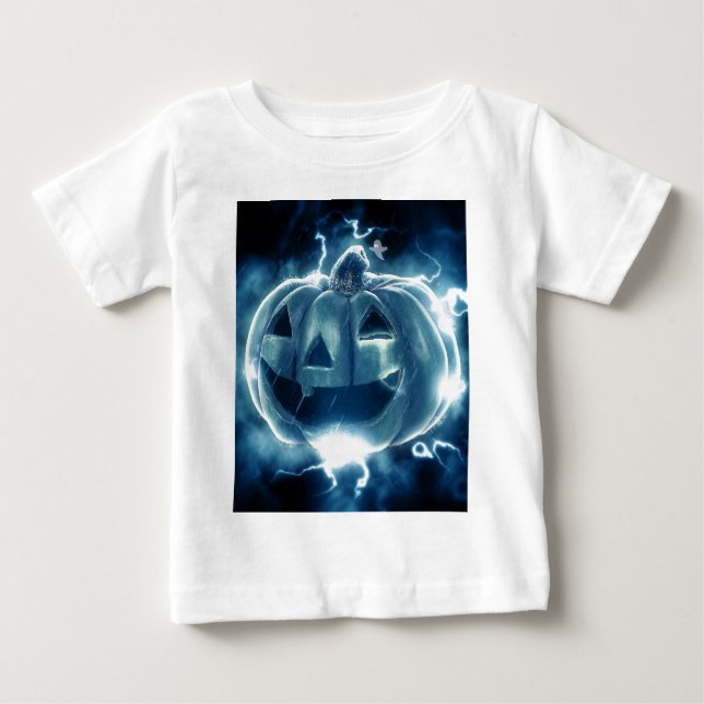 Camiseta Para Bebê Spooky Jack-o-Lantern (Frente)