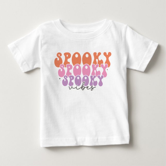 Camiseta Para Bebê Spooky Spooky Vibes Spooky (Frente)