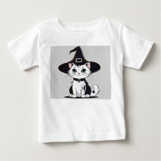 Camiseta Para Bebê Spooky Whiskers: Edição de Gatinho Mágico