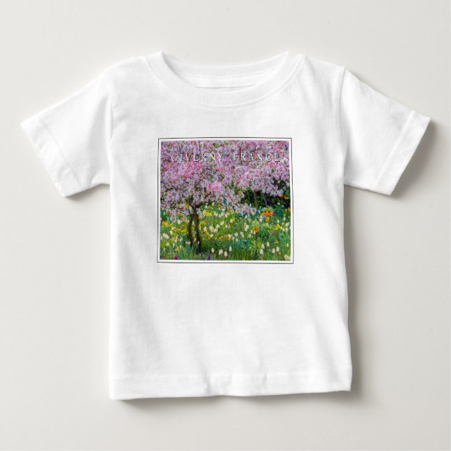 Camiseta Para Bebê Springtime no Jardim de Claude Monet (Frente)
