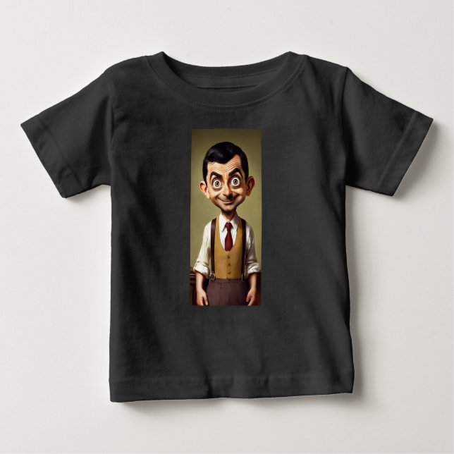 Camiseta Para Bebê Sr. Bean como um bonitinho (Frente)