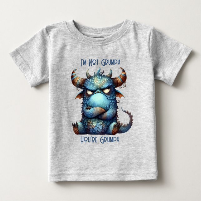 Camiseta Para Bebê Sr. Grumpy Monster (Frente)