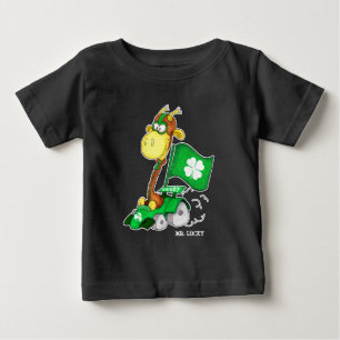 Camiseta Para Bebê Sr. Lucky. Rua girafa engraçada. Dia de Patrick