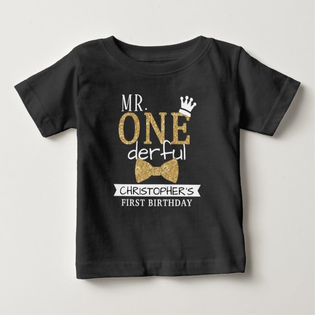 Camiseta Para Bebê Sr. ONEmagnifico primeiro aniversario Toddler T-sh (Frente)