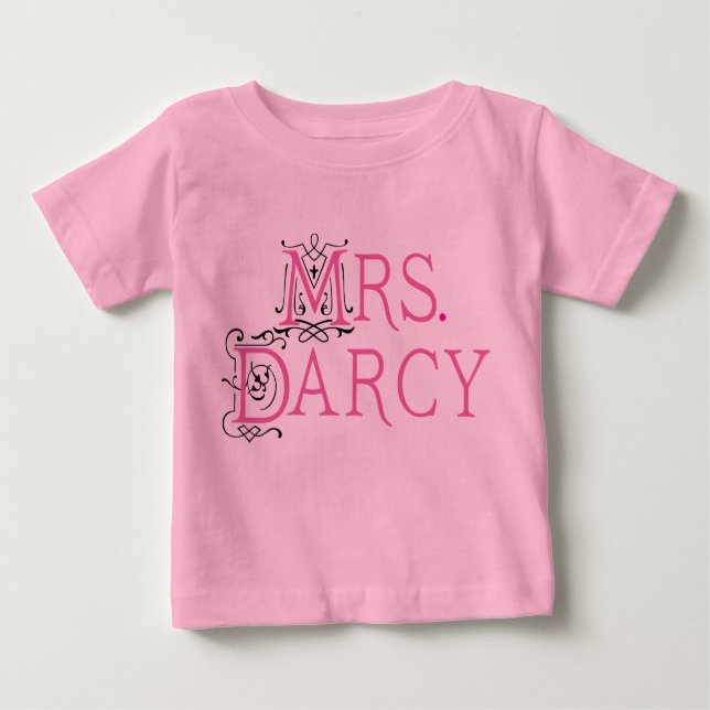 Camiseta Para Bebê Sra. Darcy Presente de Jane Austen (Frente)