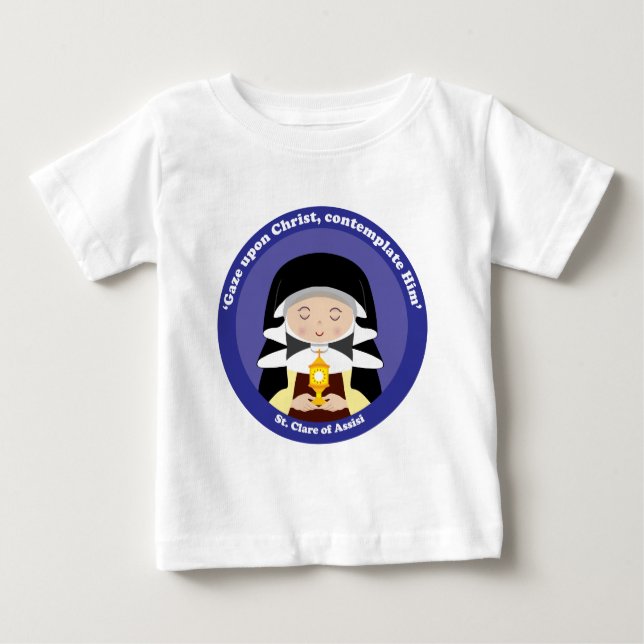 Camiseta Para Bebê St. Clare de Assisi (Frente)