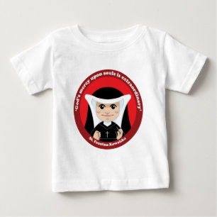 Camiseta Para Bebê St. Faustina Kowalska