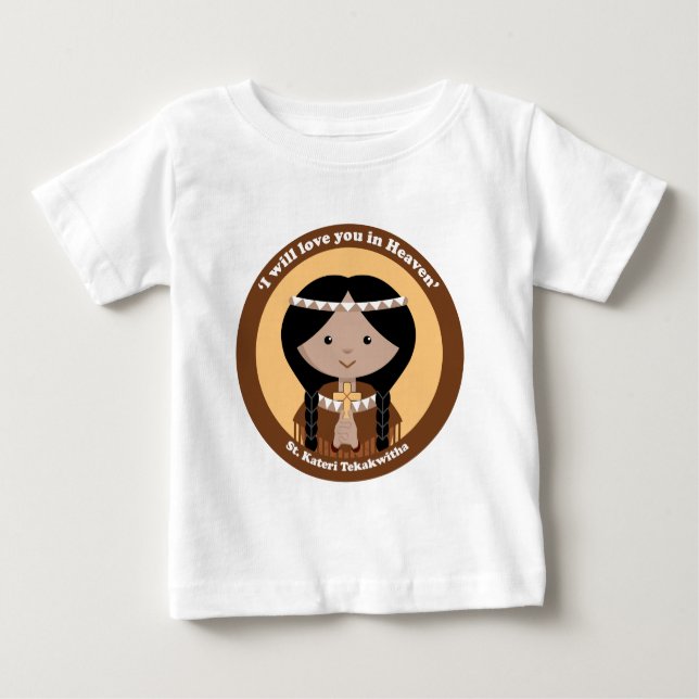 Camiseta Para Bebê St. Kateri Tekakwitha (Frente)