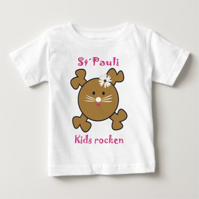 Camiseta Para Bebê St. Pauli Kids rocken (Frente)