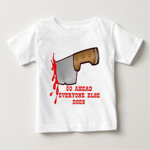 Camiseta Para Bebê Stabbed pela faca na parte traseira