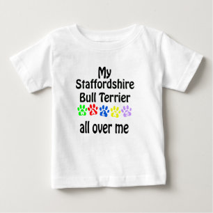 Camiseta Para Bebê Staffordshire Bull Terrier Walks Design
