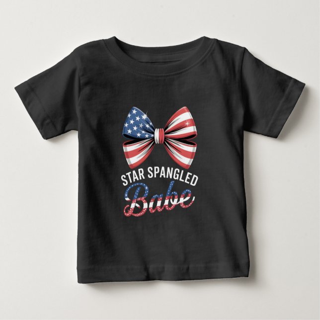 Camiseta Para Bebê Star Spangled Babe (Frente)